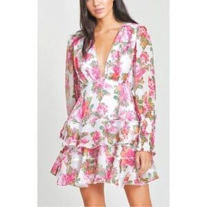 KEEPSAKE the Label Floral Mini Dress - Pink and Green